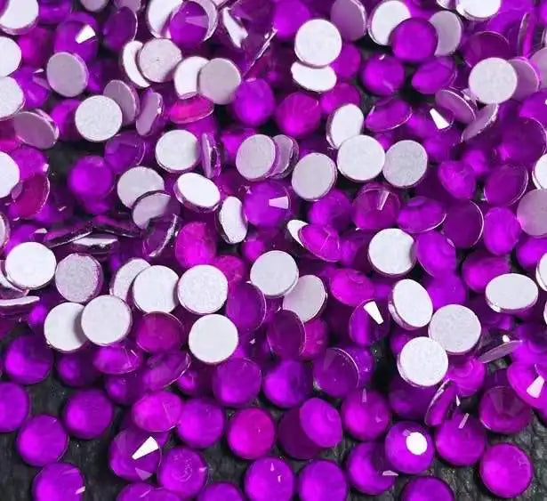 Purple 30Kinds Colors 2024 New Design New Colors Wholesale Rhinestone Non Hotfix Flat Back Crystal Glass  for DIY Nail Clothing