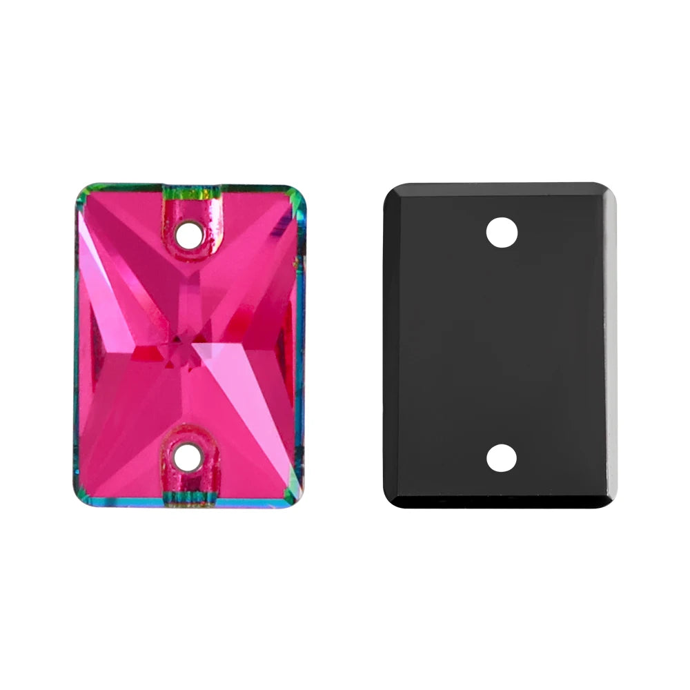 QIYI Multi Colors and Size Rectangle Sew-on Stone for Choice Clear Glass Flat Back Top Quality Sew on Rhinestones (3250)