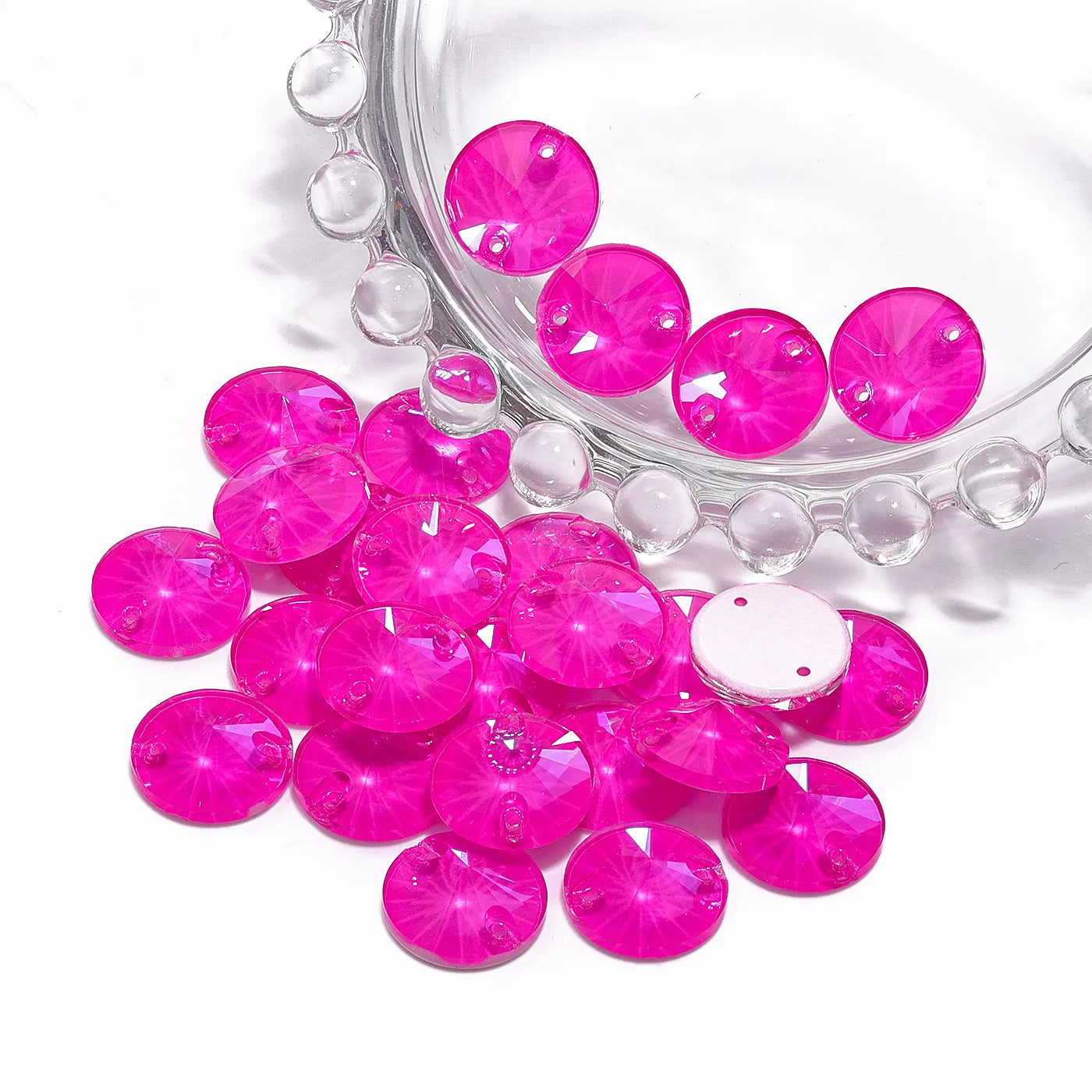 Ready to Ship Neon Rivoli Rhinestones 55 Colors Crystal  Sew-on Rhinestones Glass Clothing Flatback Sewing Stones for Women