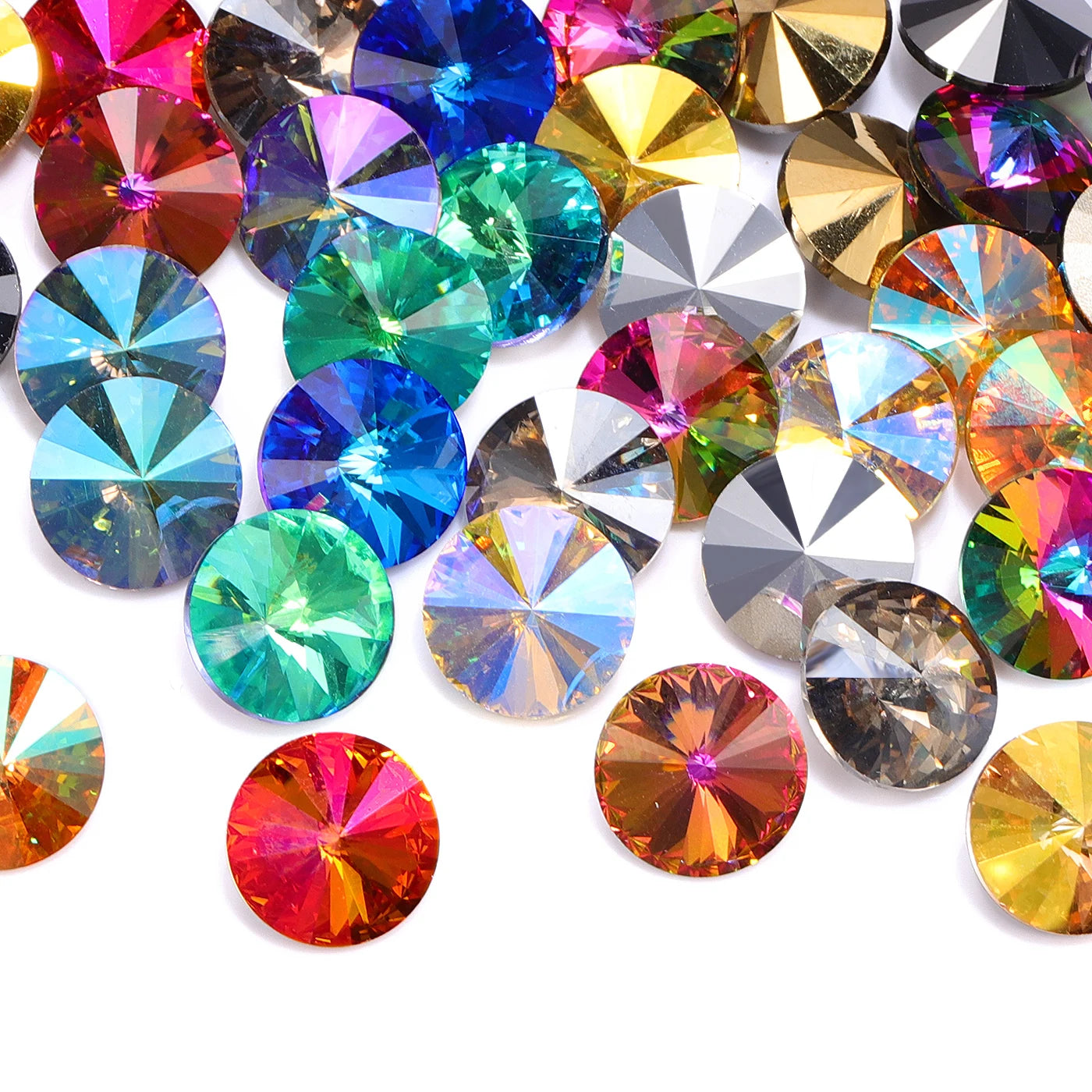 Qiyi New Arrival Rivoli Fancy Shape Eco-friendly Materials Trendy Design K9 Glass High Quality Grade AAAAAA Point Rhinestone