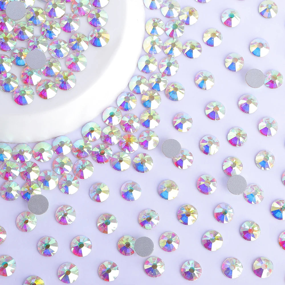 Factory Wholesale Custom High Quality Over 175 Colors Rhinestones Bulk Flat Back Non Hotfix Crystal Stones for Decoration Design