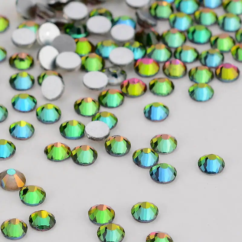 Wholesale Colorful Glitter Glass Rhinestones Flat Back Non Hotfix Crystal Rhinestone Nails for Earring Jewelry Accessory