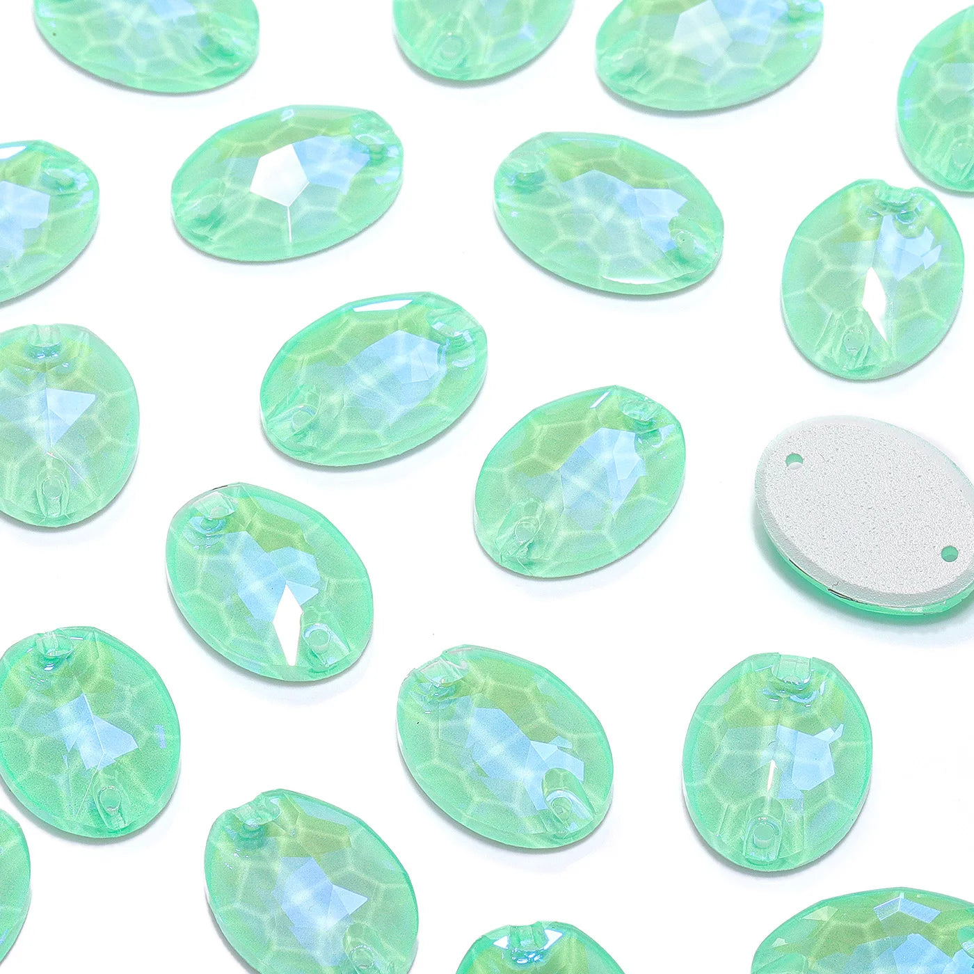 QIYI Oval Crystal Sew-on Rhinestones Flat Back K9 Glass Sew on Stones Garment Beads Clothing Sewing Accessories