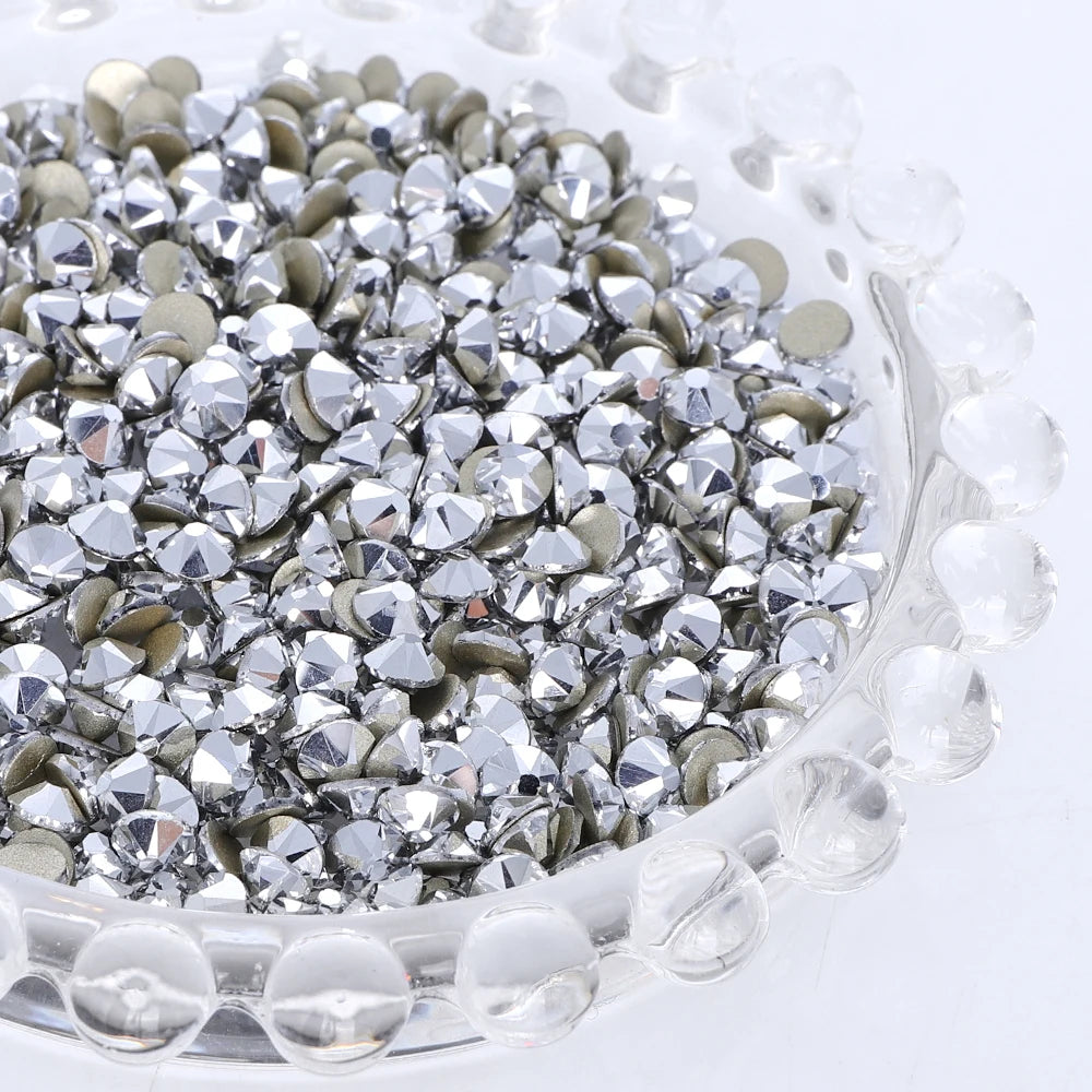 SS10-SS40 Colorful Non Hotfix Rhinestones Golden Base Flat Back Bling Glitter Glass Stones Crystal Strass Diamond for Nail