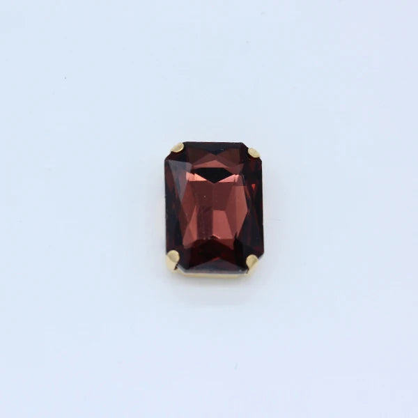 All-size 24-colors Flatback rectangle sew on glass stone Gems sewing crystal rhinestone gold plated button clothes Decorations