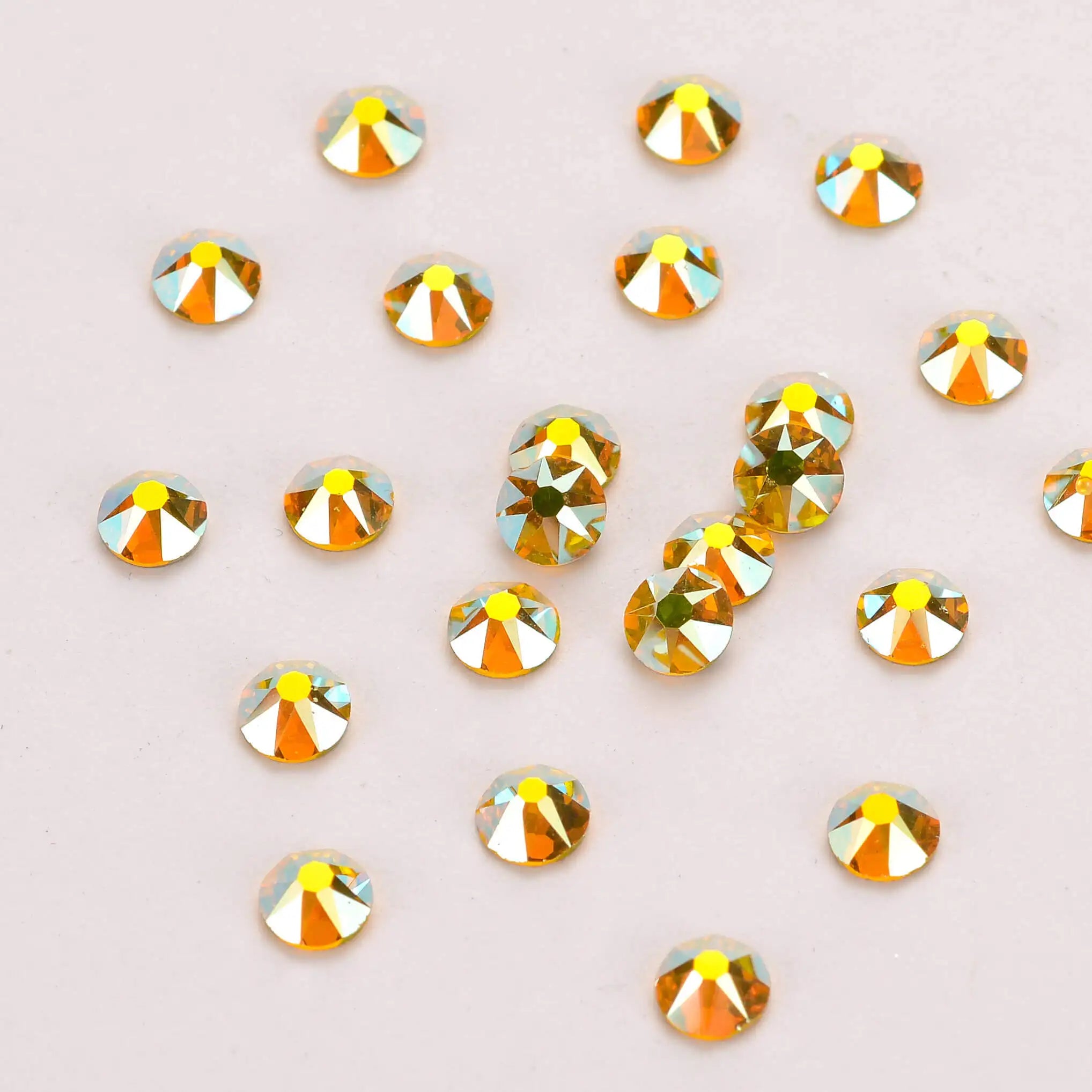 High Quality 16 Cut Facets  Crystal AB Rhinestone Gold Base Non Hot Fix Flatback  Rhinestones Bulk for Dress