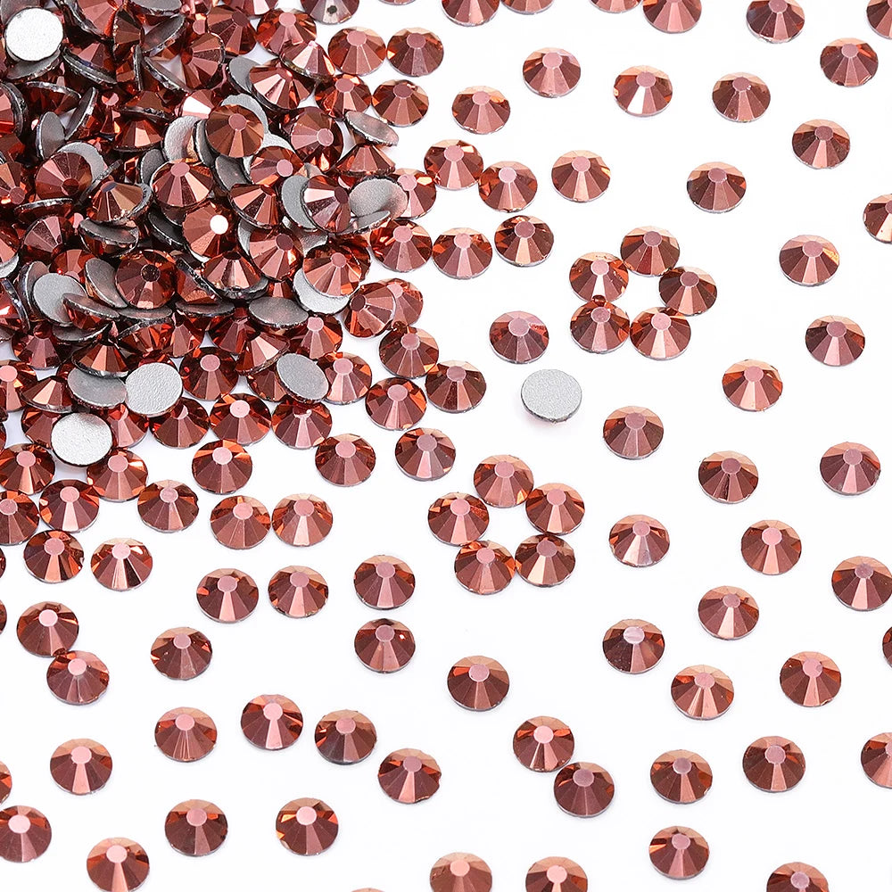 SS6-SS30 Wholesale Small Bag Non Hotfix Glue on 4A+ Quality Rhinestones Glass Crystal Flatback Regular Cut for Nail Art