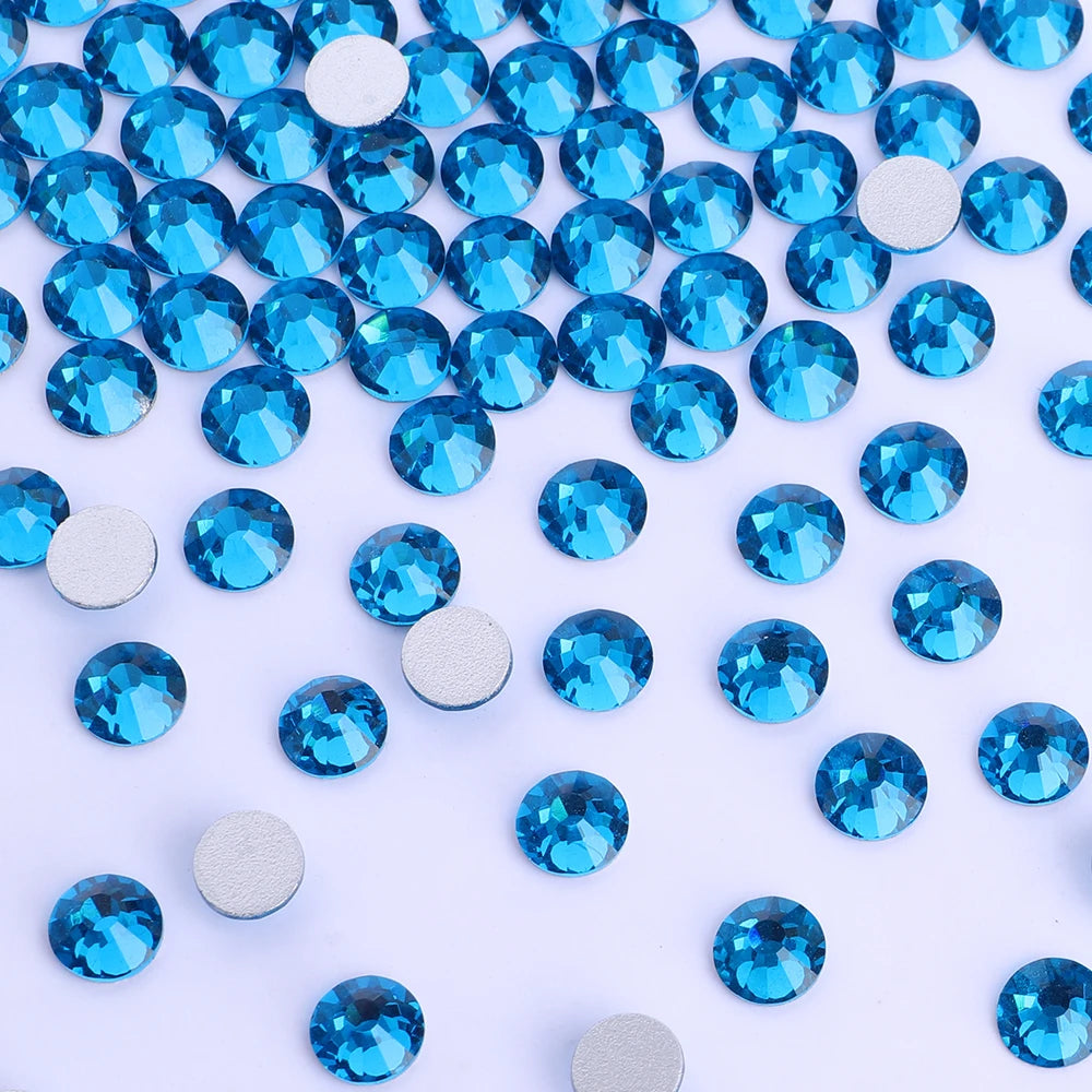 Wholesale 14400pcs Glass Crystal Glue on Rhinestones Bulk Non Hotfix Flatback Rhinestones for Wedding Accessories