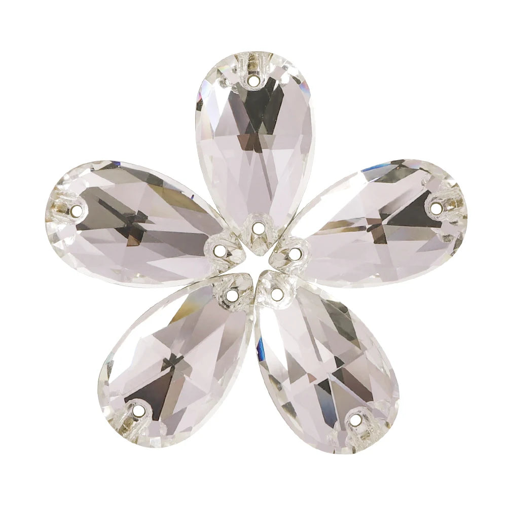 Wholesale  Drop Sew-on Stone K9 Crystal Flat Back  Rhinestones  Crystal for Sewing Glass Fancy Sew on Drop 3230