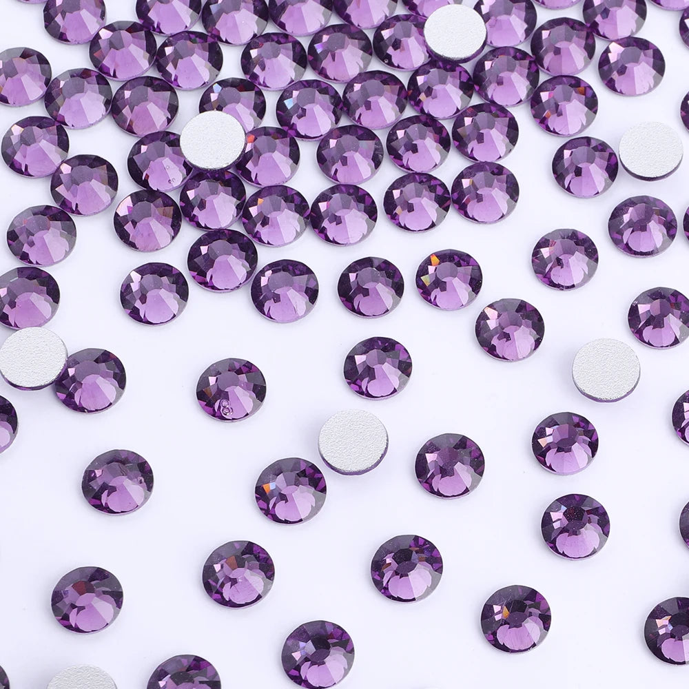 Factory Wholesale Big Bag Non Hotfix Rhinestones SS6-SS30 Glass Crystal Flatback Regular Cut Rhinestones for Nails Art