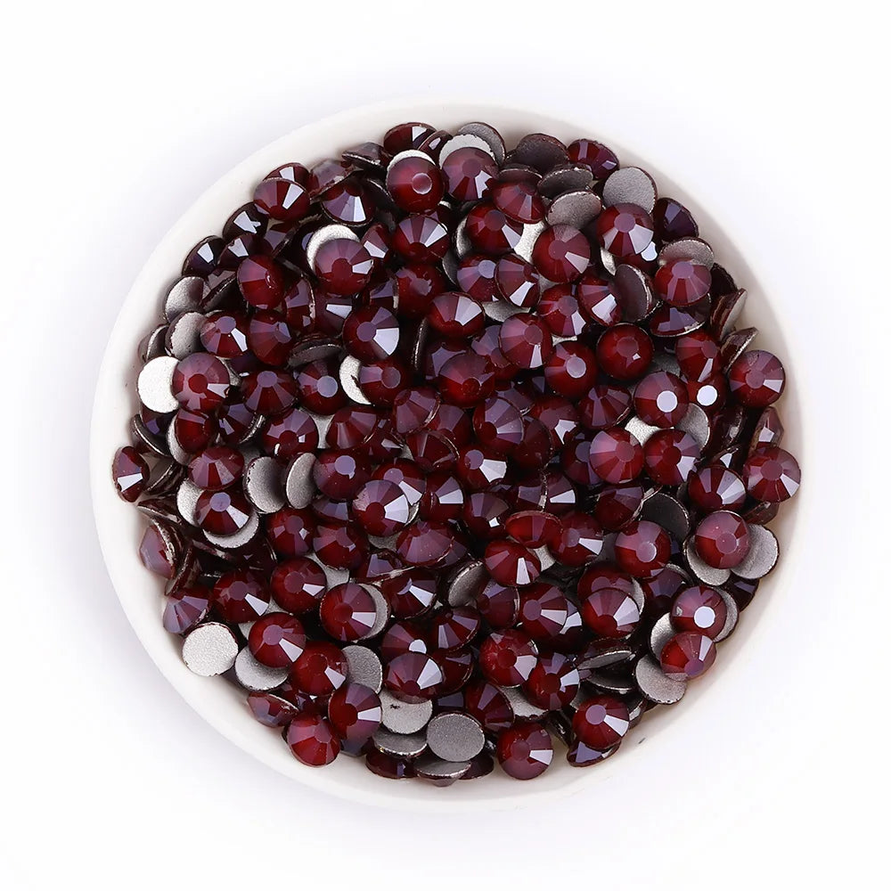 2024 New Design 10 Kinds Red Colors S6-SS30 Bulk Rhinestones Crystal Angola Red Rhinestones Glass Rhinestone for Clothing