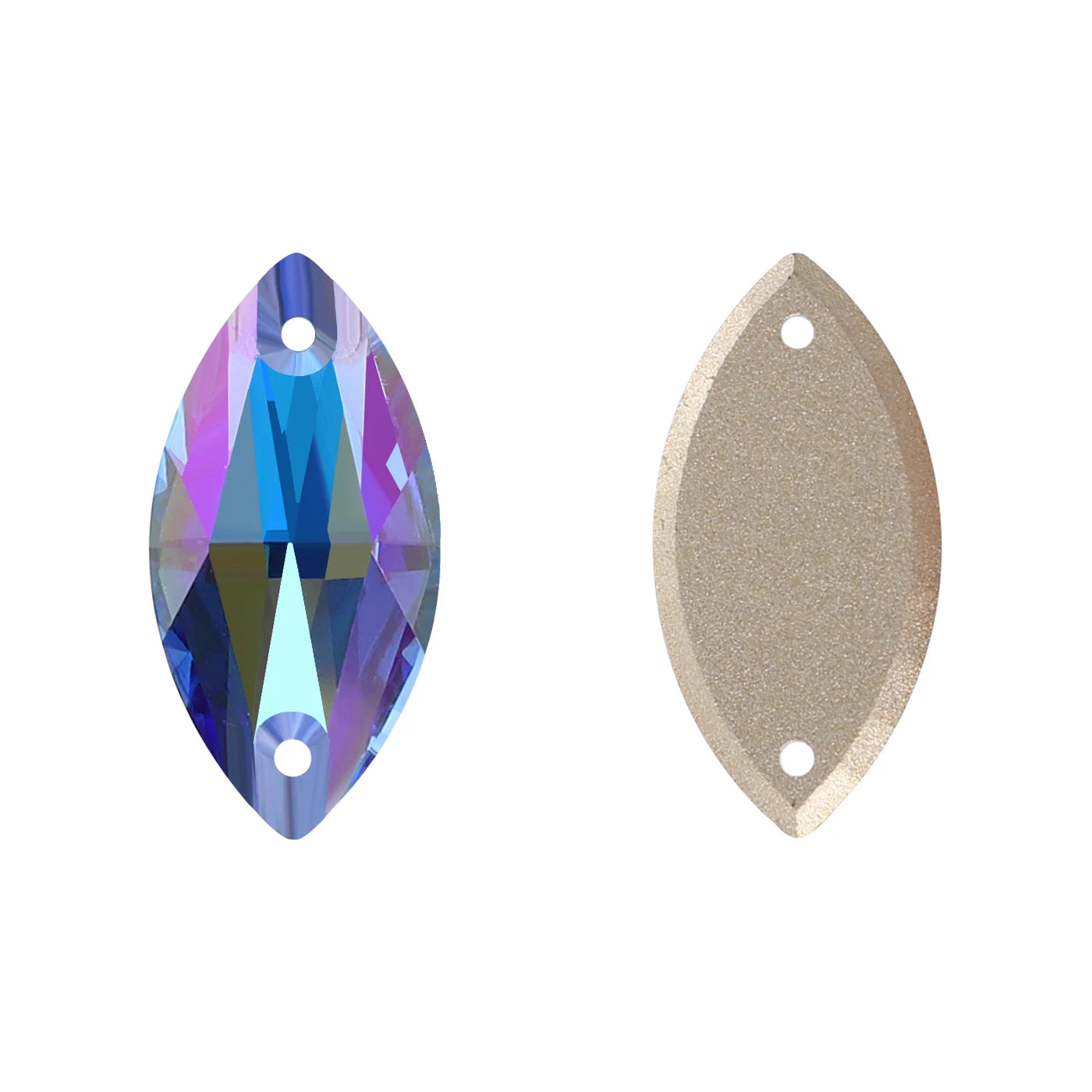 Wholesale Navette 55 Colors Shimmer Sew-on Rhinestones Horse Eye Glass Gems Clothing Flatback Sewing Stones for Jewelry Cloth