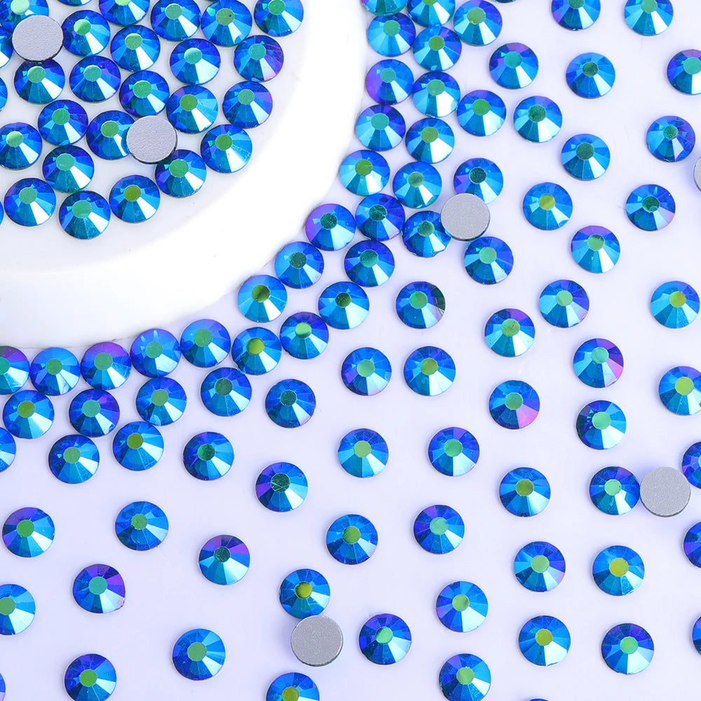 QIYI Wholesale 14400pcs Bulk Package Flatback Rhinestones Glitter Bling Glue on Luminous Rhinestones for Accessories