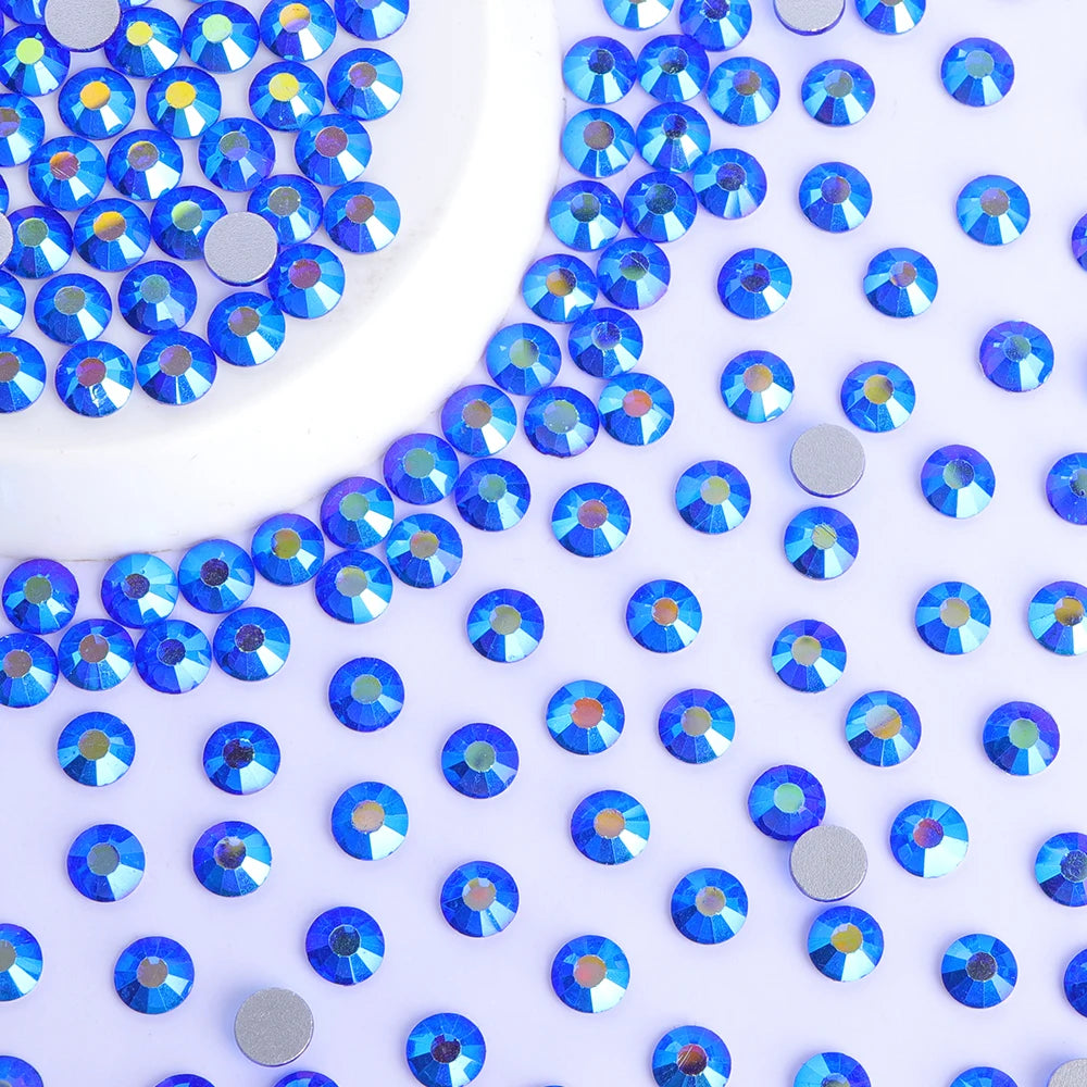 QIYI Wholesale 14400pcs Bulk Package Flatback Rhinestones Glitter Bling Glue on Luminous Rhinestones for Accessories