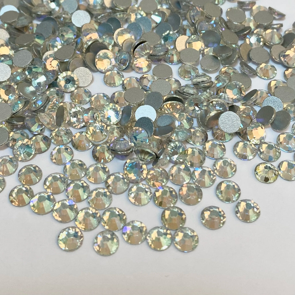 Top Selling Aurora Borealis Sliver Base Flat Back Rhinestones Bulk Glitter Nail Art Rhinestone Charms for Jewelry Making