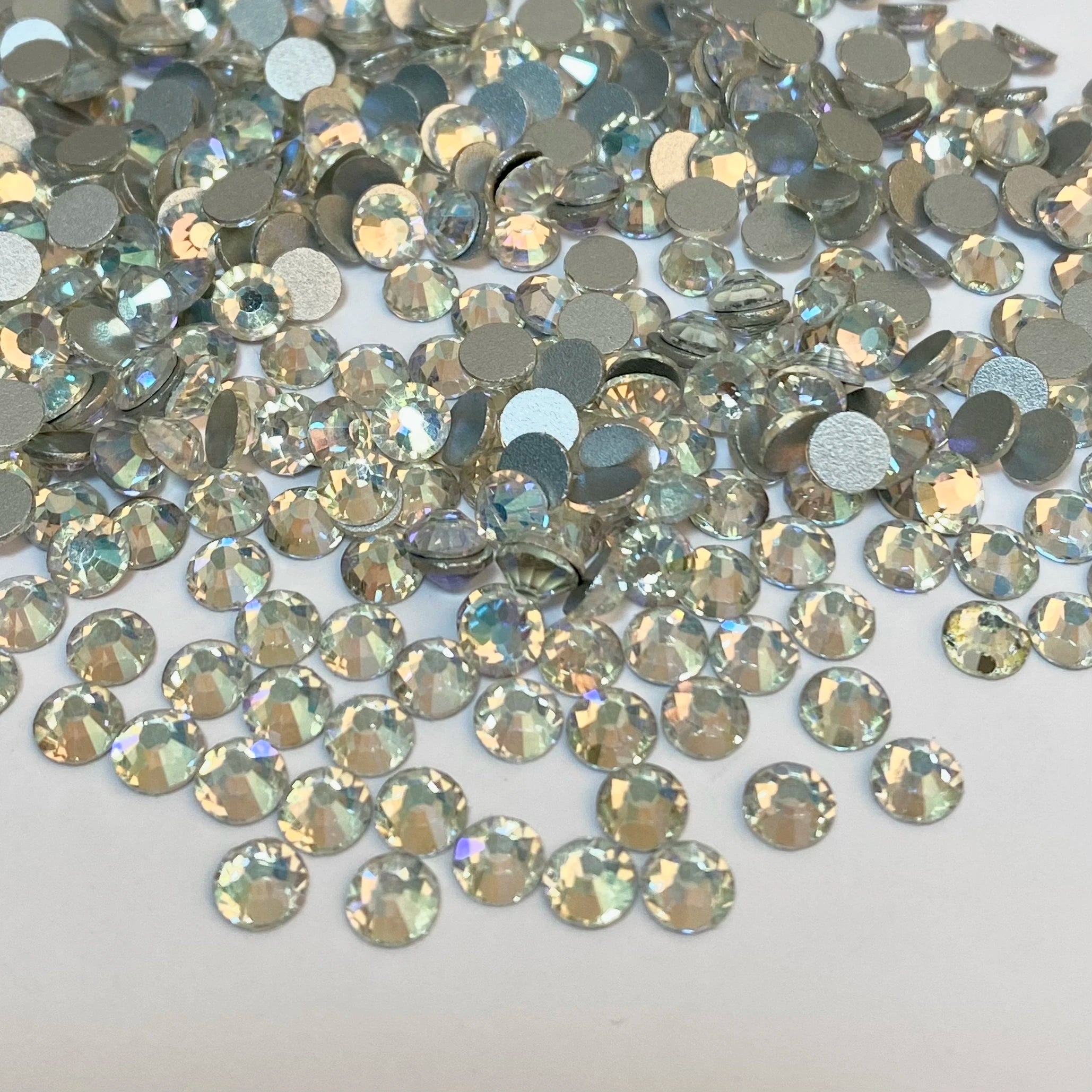 Top Selling Aurora Borealis Sliver Base Flat Back Rhinestones Bulk Glitter Nail Art Rhinestone Charms for Jewelry Making