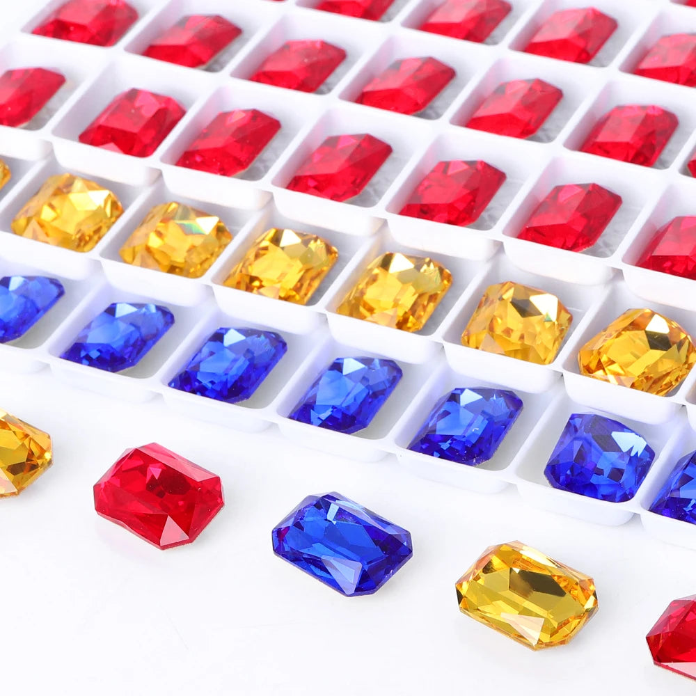 QIYI Latest Fashion Maxi Cushion Octagon K9 Glass Grade AAAAAA Quality Innovative Design Popular Decoration Point Back Stones