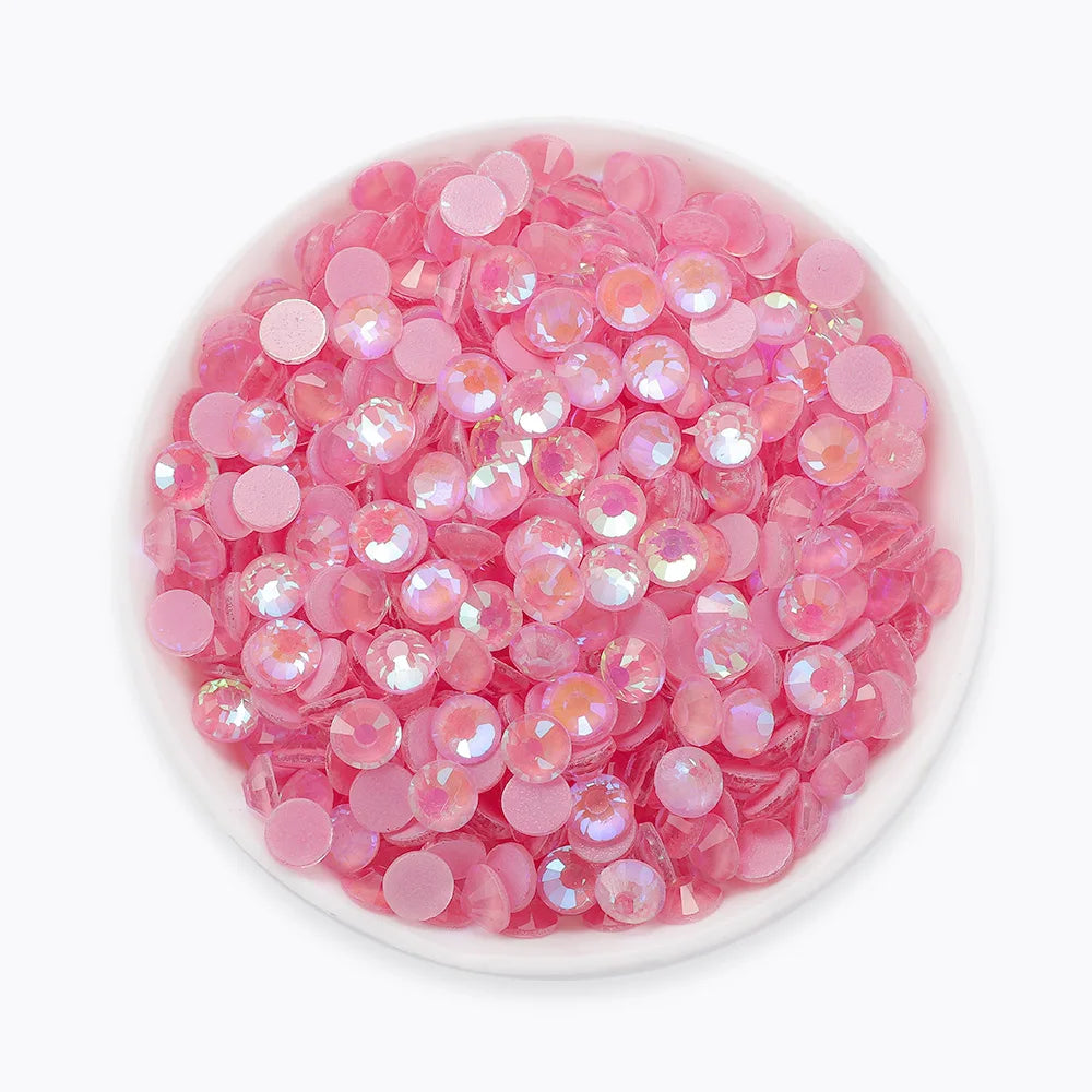 34Kinds Pink Color SS6-SS30 Crystal Rhinestones Bling Bling Glitter Glue on Rhinestones for Gymnastics Performance Clothing
