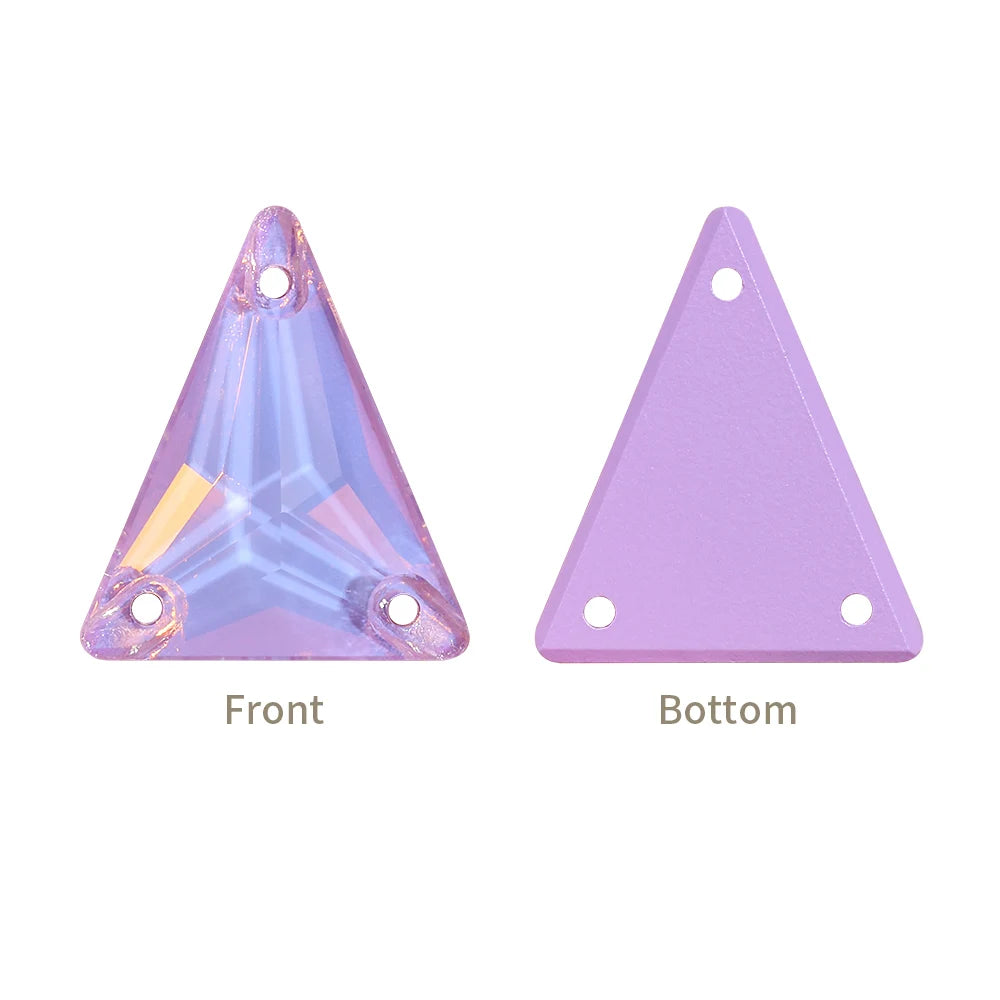3271 Hot Selling Slim Triangle Factory Direct Wholesale High Quality Durable Shimmering Clear Glass Crystal Sew-On Rhinestones
