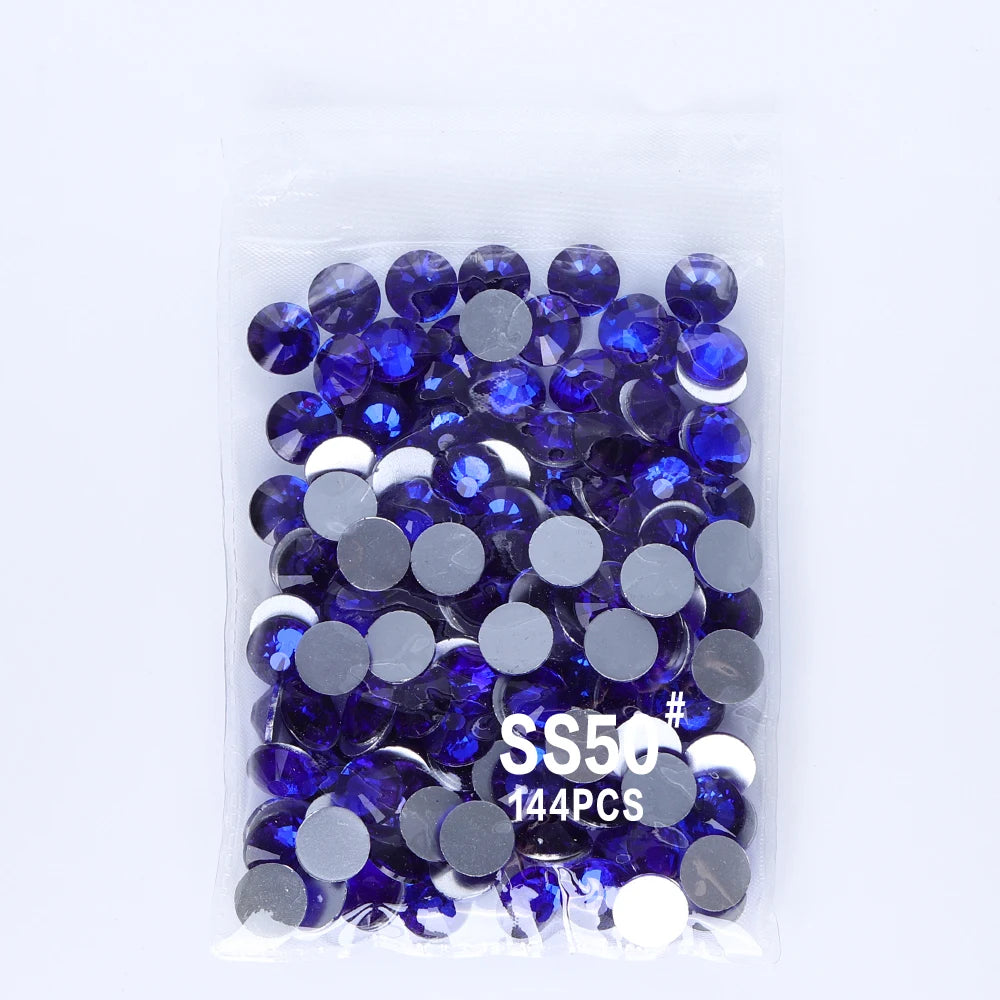 SS50 Rhinestone Big Size Wholesale Flat Back Rhinestone  Non Hotfix Flat Back Crystal  Glass Rhinestones for DIY Gym Clothing