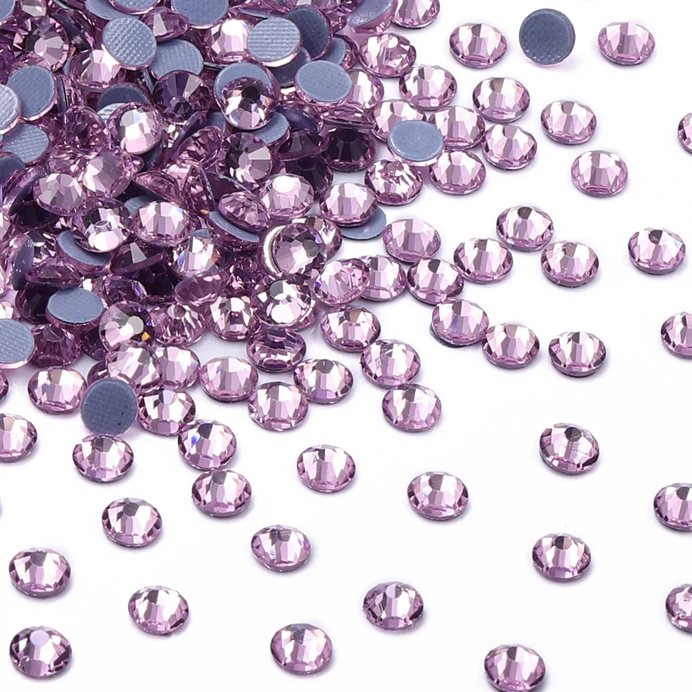 Factory Price Wholesale Flat Back Hotfix Glass Crystal Rhinestone Round Hotfix Crystal Stone for Clothing Accessories