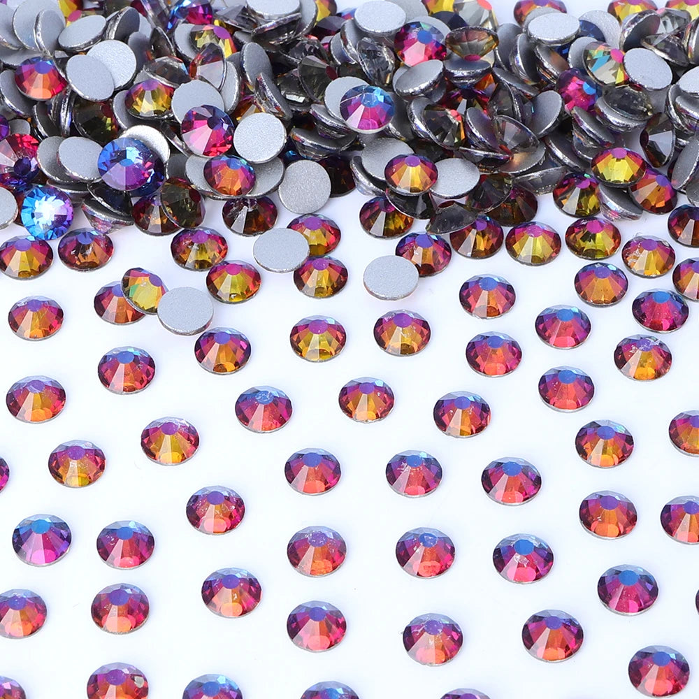 Wholesale 14400pcs Glass Crystal Glue on Rhinestones Bulk Non Hotfix Flatback Rhinestones for Wedding Accessories
