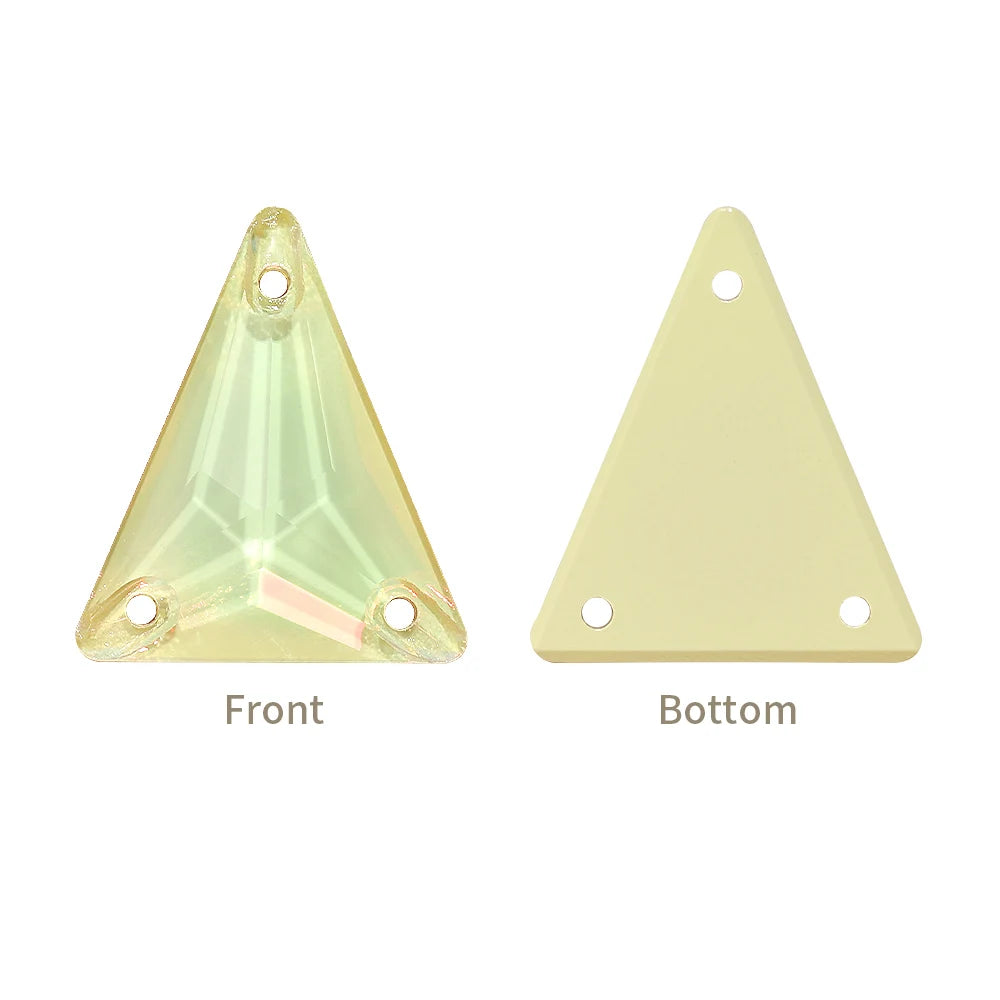 3271 Hot Selling Slim Triangle Factory Direct Wholesale High Quality Durable Shimmering Clear Glass Crystal Sew-On Rhinestones