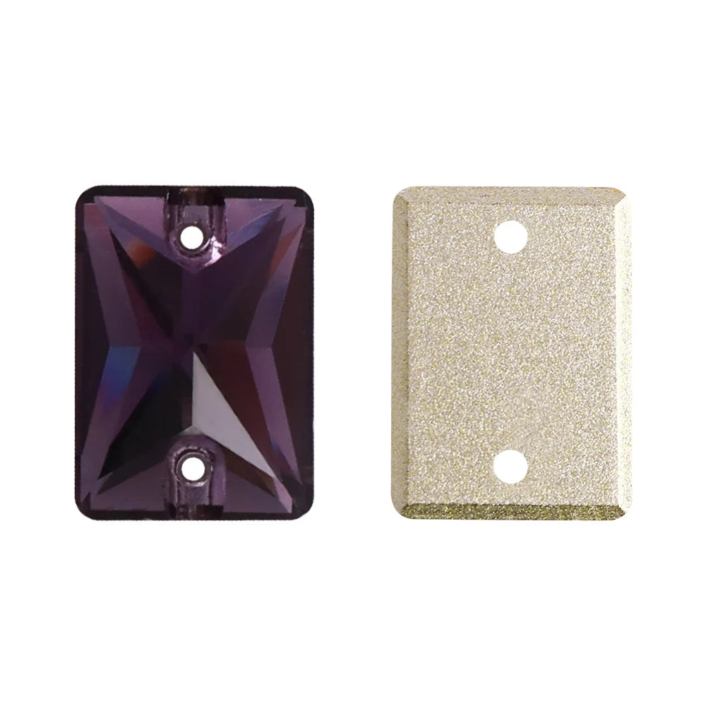 QIYI Multi Colors and Size Rectangle Sew-on Stone for Choice Clear Glass Flat Back Top Quality Sew on Rhinestones (3250)