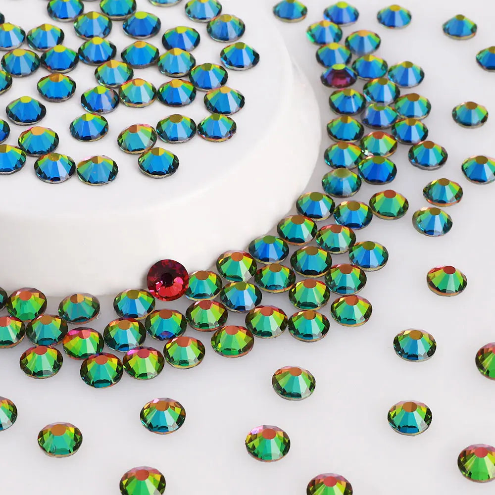 Wholesale Factory  Over 200 Colors German Intensive Glue Hotfix SS20 Glass Crystal AB Hot Fix Rhinestones for Wedding Dress