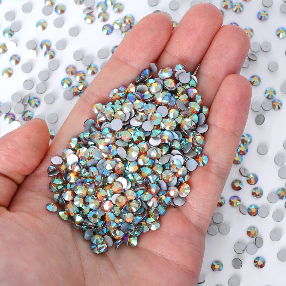 QIYI Wholesale Purple Pink  Brown Over 200 Colors Non Hotfix FlatBack Stone Glass Crystal AB Rhinestones for Tumbler