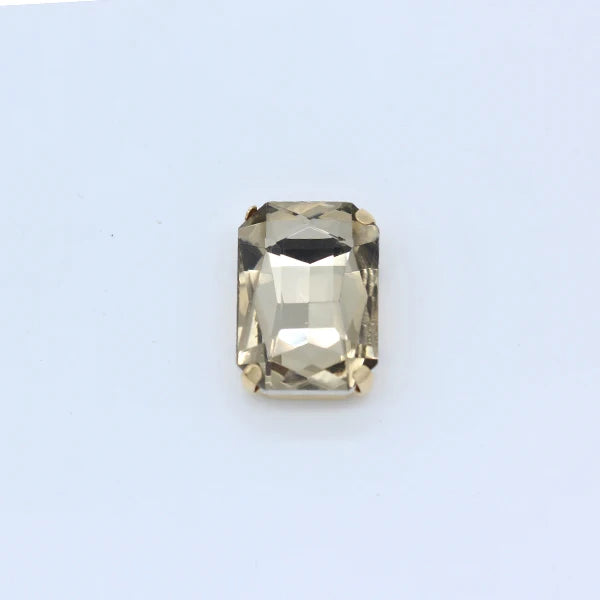 All-size 24-colors Flatback rectangle sew on glass stone Gems sewing crystal rhinestone gold plated button clothes Decorations