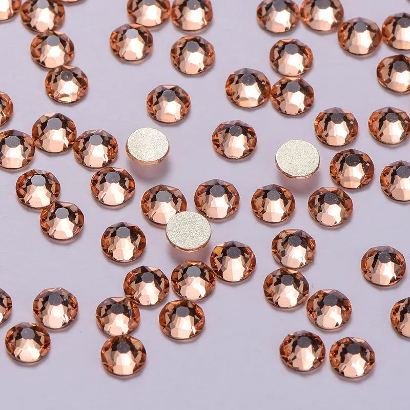 Wholesale  8 Big and 8 Small High Quality Machine Cut 16 Facets Rhinestones Iron on Decoration Garment