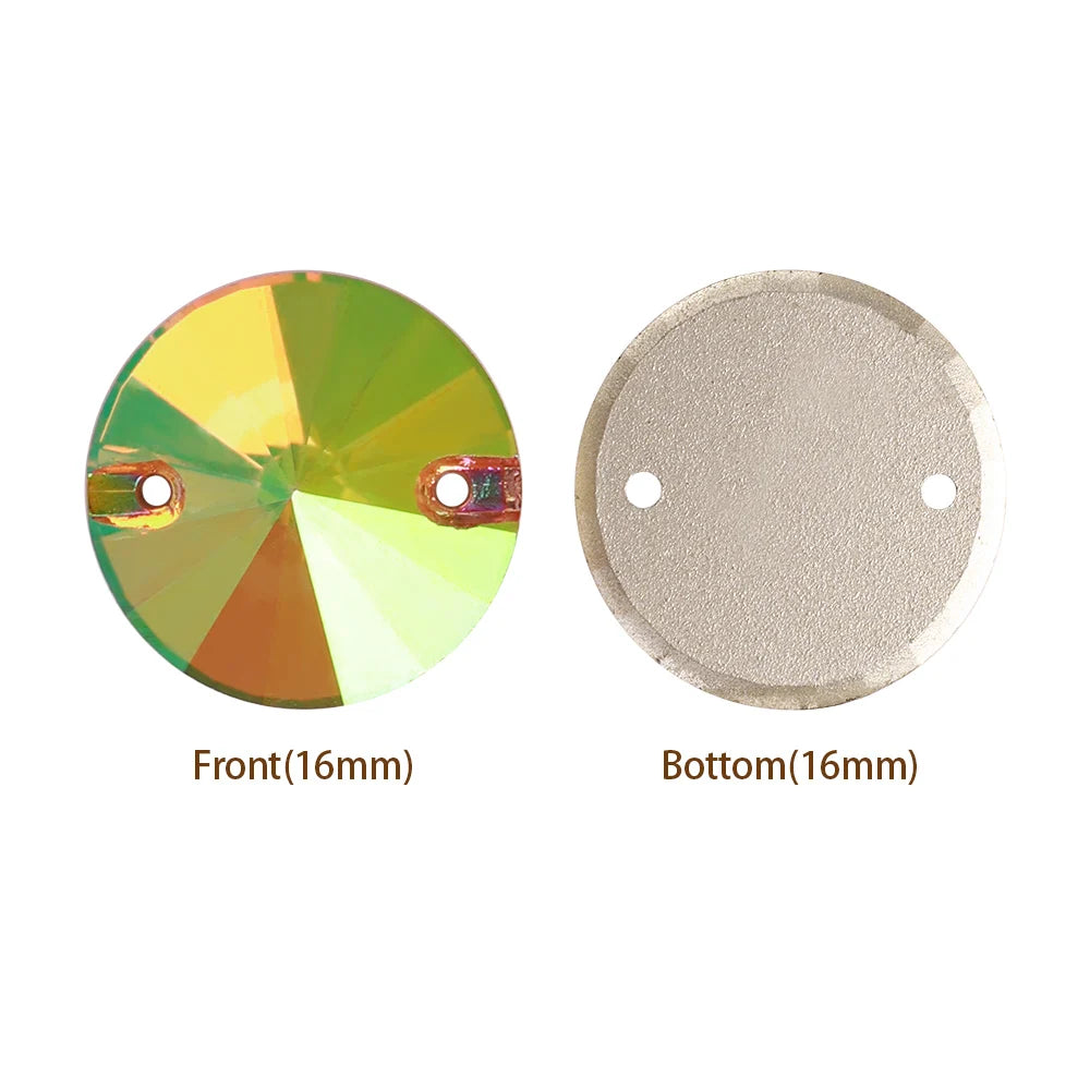 3200 QIYI Innovative Design Top Quality Rivoli Shape Flat Back Glass Crystal Sew on Rhinestones for Designer Garment Decoration