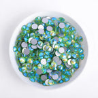 2024 New Design Wholesale Green Colors 30 Kinds Green Rhinestone Rhinestone Non Hotfix Flat Back Crystal Glass  for GYM Clothing