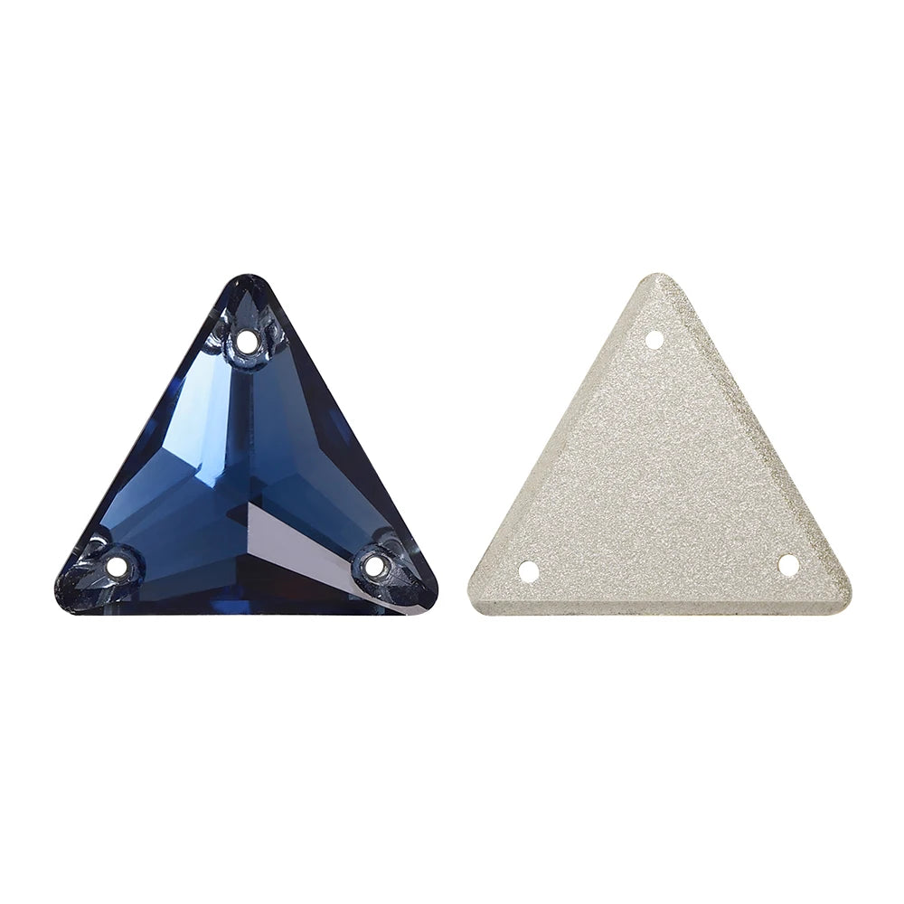 3270 Factory Direct 12mm/16mm/22mm Different Sizes 55+ Colors Top Quality Durable Grade AAAAAA Glass Triangle Sew-on Rhinestone