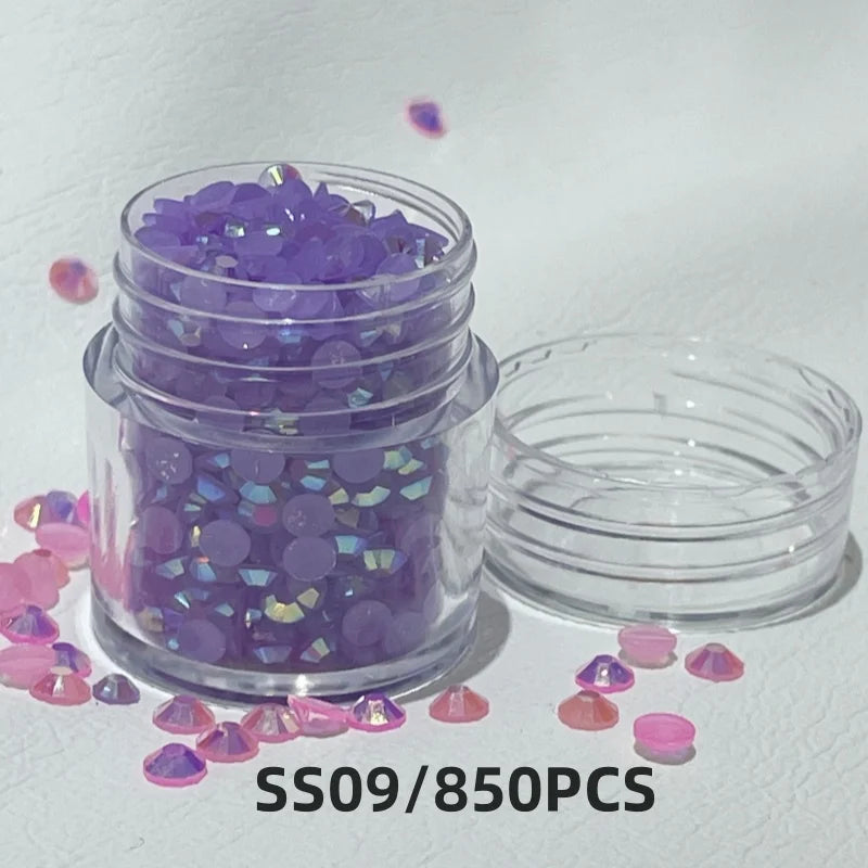 2024 Exquisite Bottled 3mm/5mm/6mm Resin Flat Back Crystal Rhinestone Self Adhesive Nail Diamond Decoration