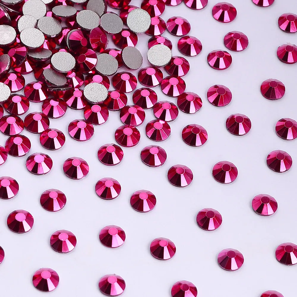 Pink Color SS6-SS30 Crystal Girls Love Rhinestone Bling Glitter Glue on Rhinestones for Gymnastics Performance Clothing
