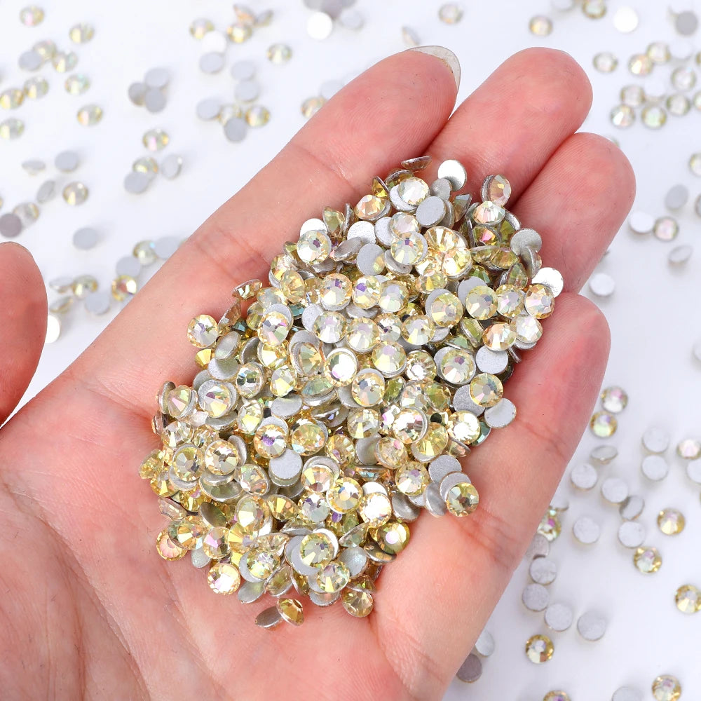 QIYI Wholesale Purple Pink  Brown Over 200 Colors Non Hotfix FlatBack Stone Glass Crystal AB Rhinestones for Tumbler