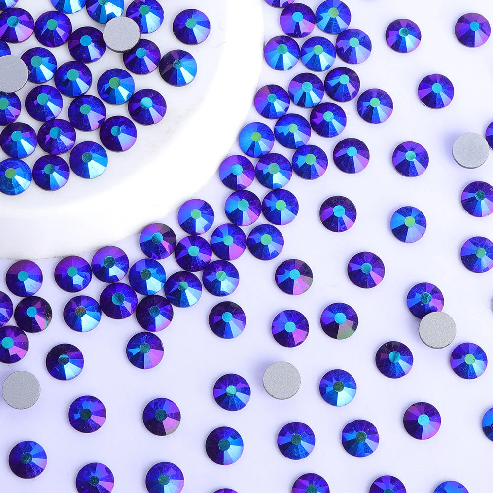 QIYI SS3-SS12 Wholesale Multi AB Colors Fashion High Quality Non Hofix Glass Flat Back Rhinestone for Decoration Cloths Nail Art