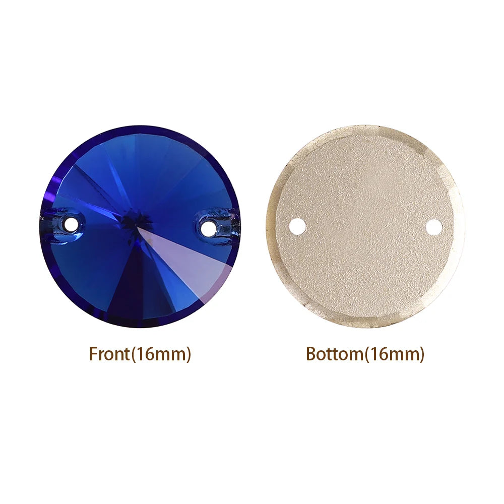 3200 QIYI Innovative Design Top Quality Rivoli Shape Flat Back Glass Crystal Sew on Rhinestones for Designer Garment Decoration