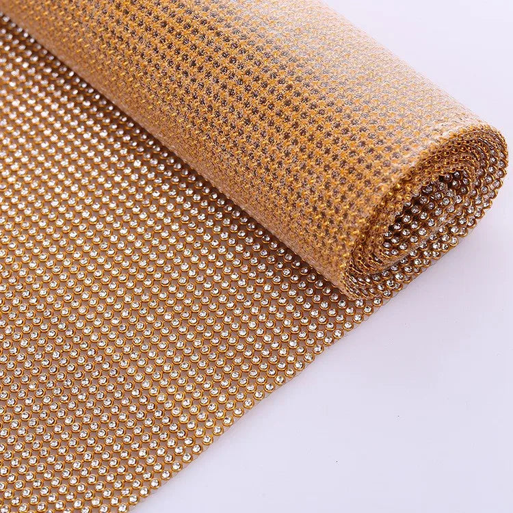 Hot Sale 45*120 CM Rhinestones Mesh Crystal Glass Rhinestone Sheet Aluminum Trimming for Garment DIY Decoration