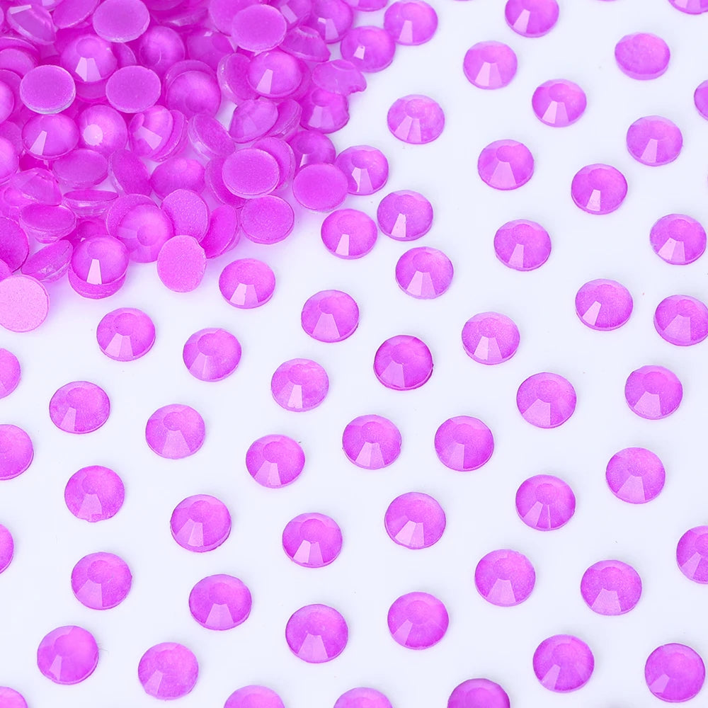 QIYI Wholesale Bling Mocha Neon Purple Glass Rhinestones Flat Back Non Hotfix Strass Crystal Rhinestone for Clothes Accessories