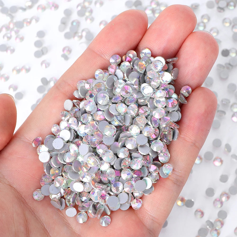 QY Wholesale Over 200 Colors Rhinestones Bulk Red Crystal Flat Back Glue on Non Hotfix Stone Bling Cristal AB for Tumbler