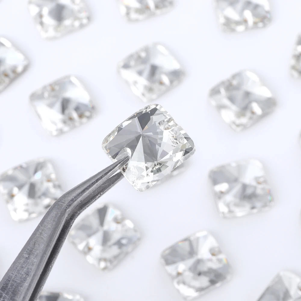 Rivoli Square 15Colors K9 Ready to Ship Glass Sew-on Rhinestone Bling Bling Accessories for Decoration Garments Dress