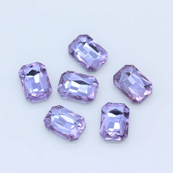 24-colors Rectangle fancy Glass stone pointed back foiled crystal rhinestone Jewels Counter decorations clothes shoes bags Gems