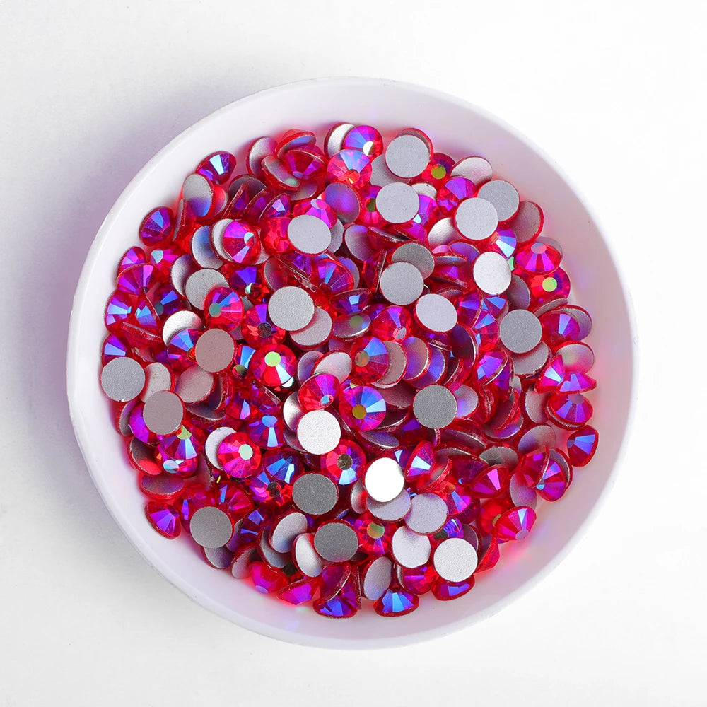 QIYI Wholesale Top Quality Non Hot Fix Strass Nail Stones Flatback Glass Crystal AB Rhinestone