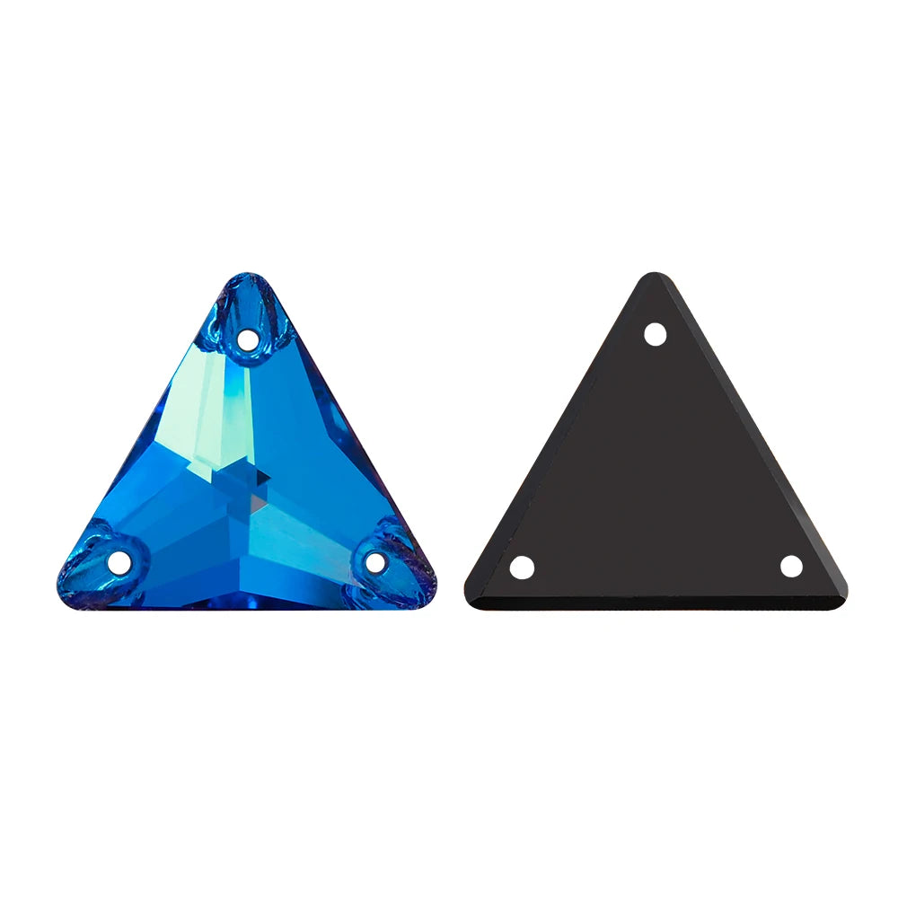 3270 Factory Direct 12mm/16mm/22mm Different Sizes 55+ Colors Top Quality Durable Grade AAAAAA Glass Triangle Sew-on Rhinestone