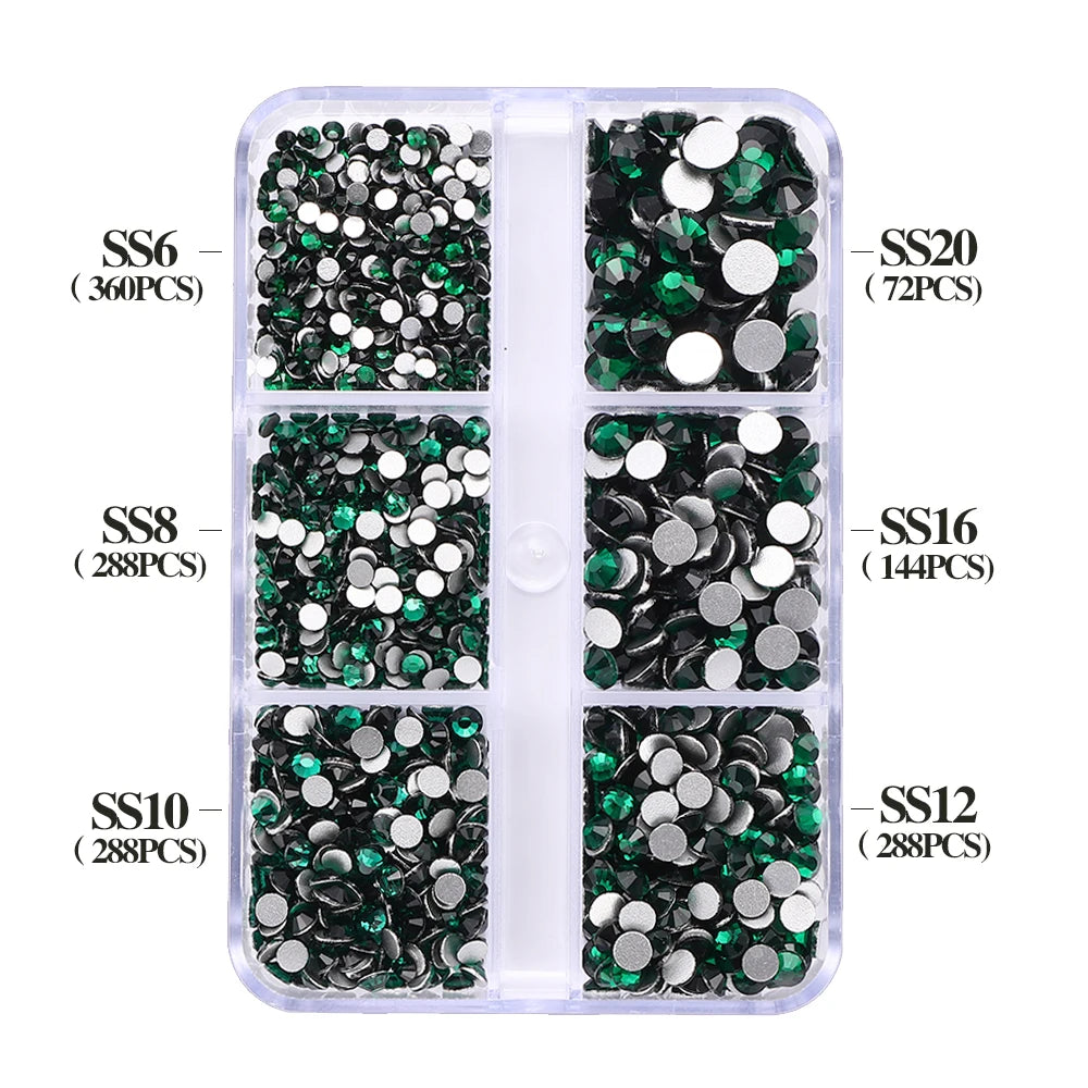 Wholesale Round Crystal Mixed Size Ss6-ss20 Flat Back Non Hot Fix Rhinestones With Box Package