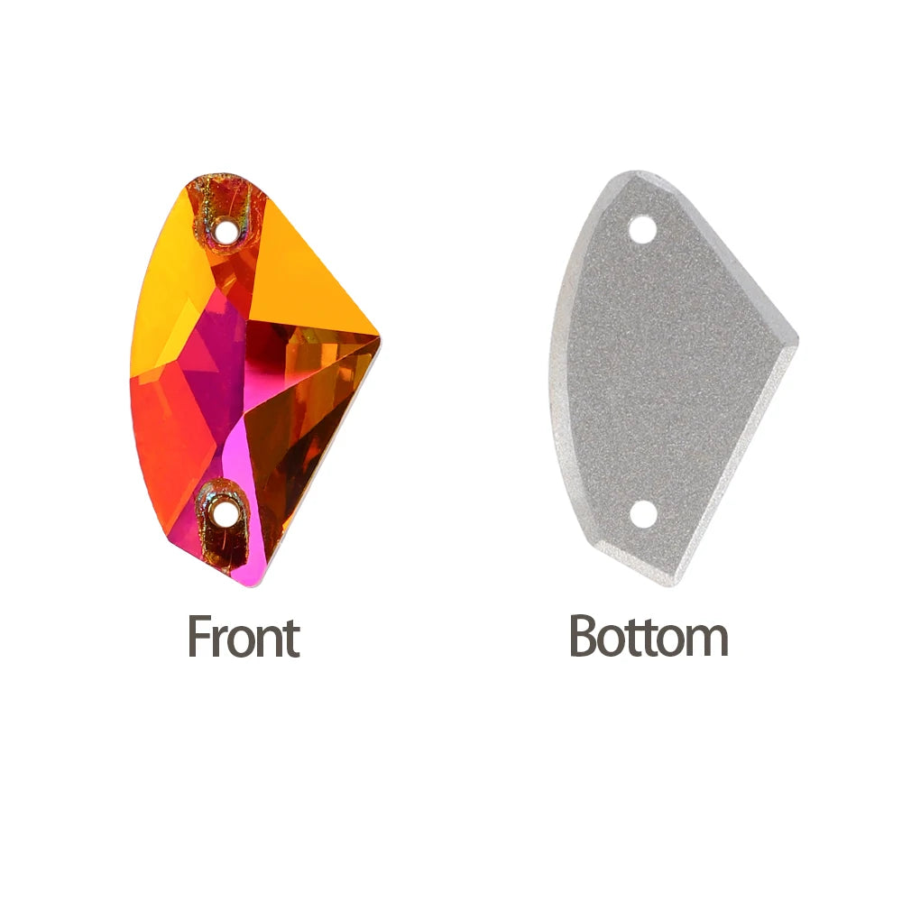 Factory Direct Wholesale Low MOQ Glass Crystal Galactic Sew-On Rhinestones With Two Holes for Garment Decoration 3256