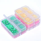 QIYI Wholesale Rhinestones Bulk 6 Grid Box Mocha SS6-SS20 Nail Charms Glass Crystal Manicure Accessories Nail Art